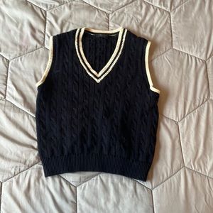 Pacsun Navy Blue Cable Knit Sweater Vest